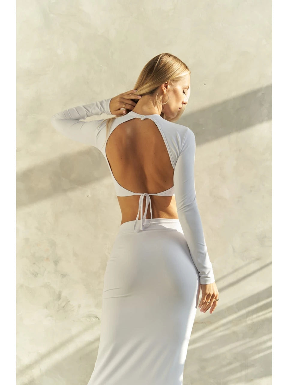 Bonita Beyaz Crop Etek Takım